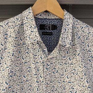 Simon's Le 31 Men's Semi Fit Short Sleeve Collared Shirt XL